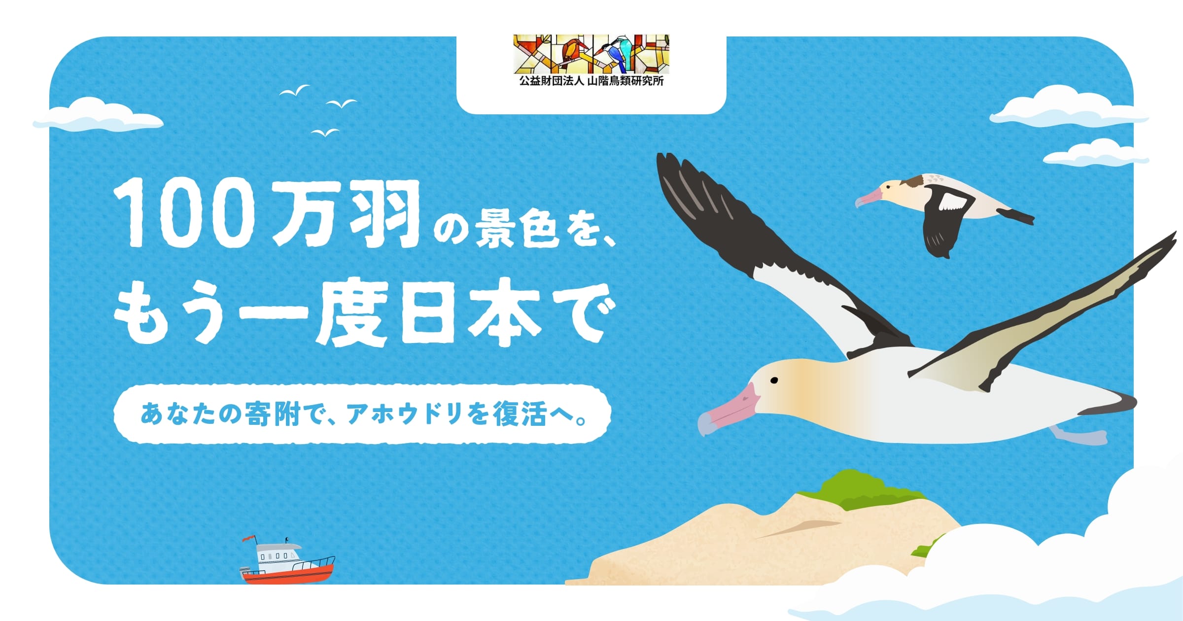 あなたの寄附でアホウドリを復活へ。｜公益財団法人山階鳥類研究所